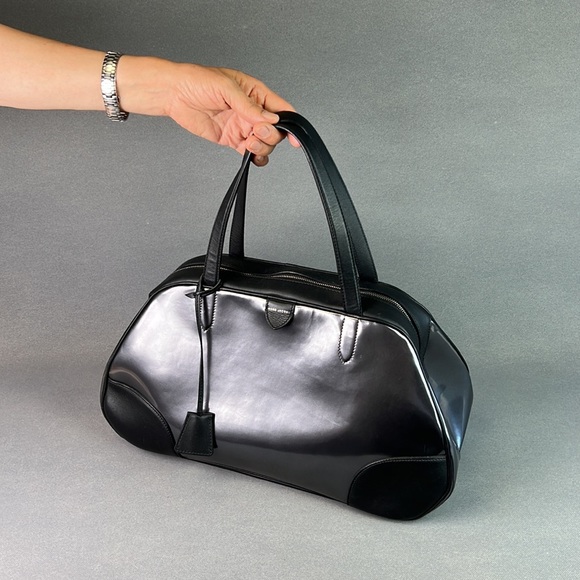 Marc jacobs top hanle leather bowling bag mirror finish 2012 runway collection - Picture 2 of 16